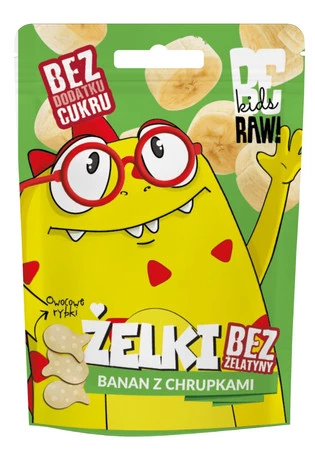 BeRAW! Kids Żelki Banan z chrupkami 35g żelki dla dzieci