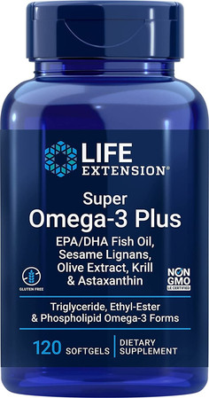 Life Extension Super Omega-3 Plus kwasy tłuszczowe EPA i DHA 120 kaps.