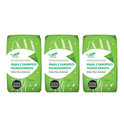 Zestaw: 3x MĄKA Z SAMOPSZY PEŁNOZIARNISTA BIO 500 g - BIO PLANET