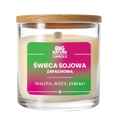 Big Nature Świeca sojowa o zap. Malina, Róża i Jabłko 225g