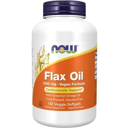 NOW FOODS Flax Oil Vegan Formula - Olej z nasion lnu 1000 mg (120 kaps.)