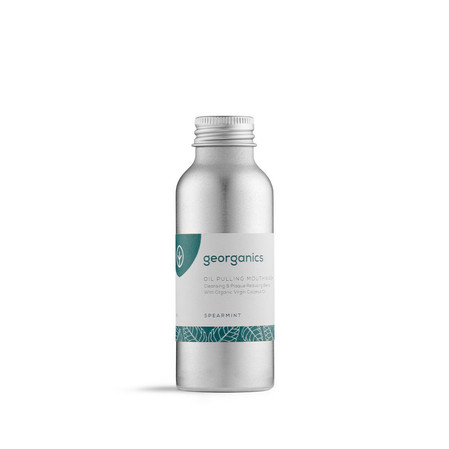 Georganics, Olej do płukania jamy ustnej, z naturalnym składem, do codziennej pielęgnacji, smak zielonej mięty, 100 ml