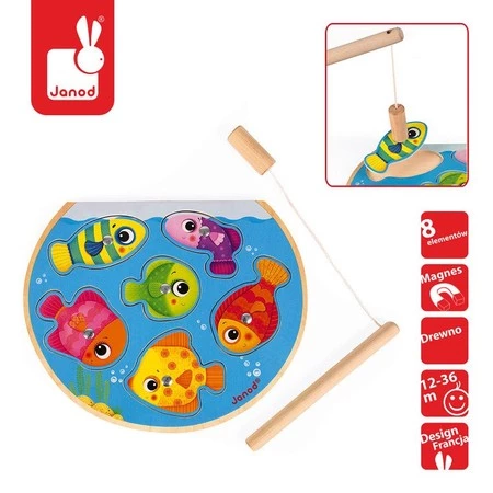 Janod Puzzle z magnesami Szybkie rybki z wędką