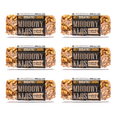 Zestaw 6x Łysoń Baton Miodowy Kłos BEZ DODATKU CUKRU słonecznik 45g