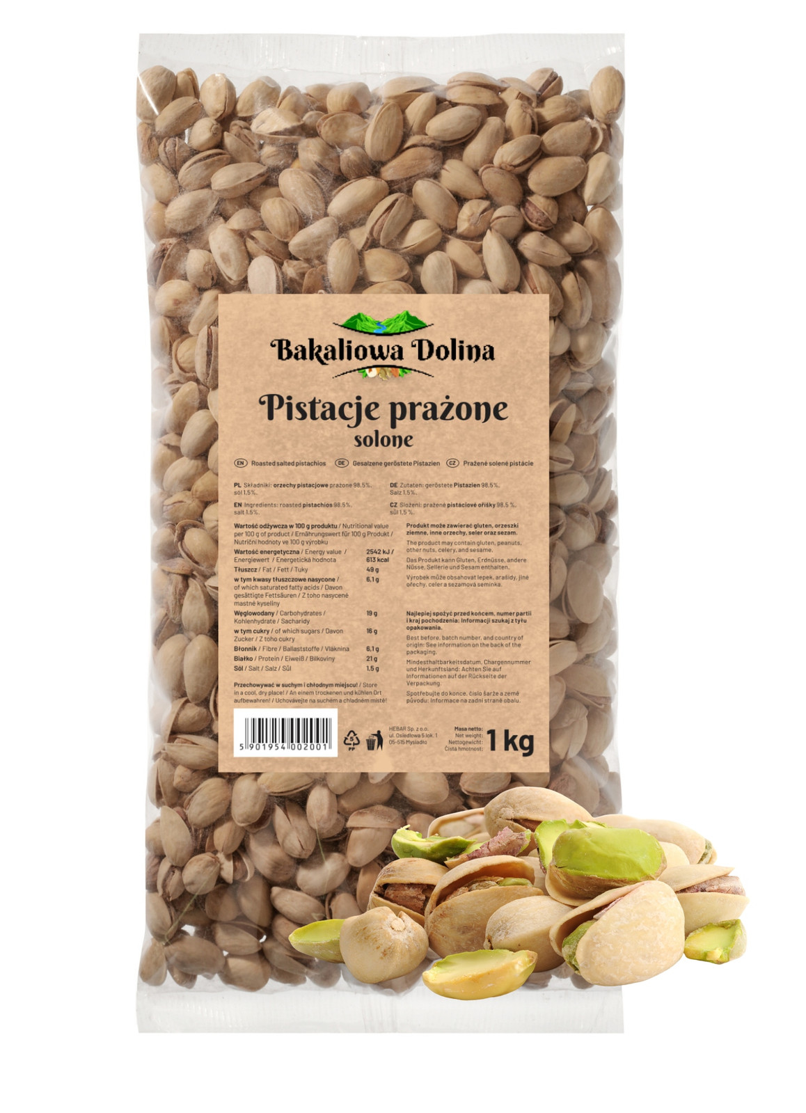 Bakaliowa Dolina Pistacje 1kg - Nabea.pl