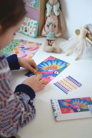 Janod Zestaw artystyczny Czarodziejskie cyrkonie Piękne ptaki 7+