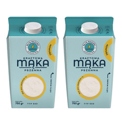 Zestaw: 2x Młyn Mazurki Mąka kraftowa pszenna typ 500 - 750 g