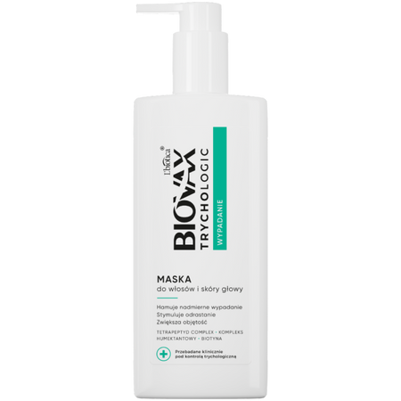 L'biotica Biovax Trychologic maska do włosów i skóry głowy wypadanie 200 ml