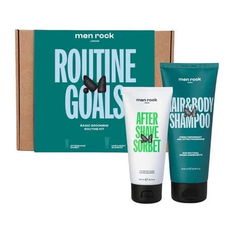 Men Rock Zestaw prezentowy dla mężczyzn Routine Goals Essential Grooming Basic
