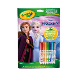 Crayola Kolorowanka dla dzieci z łamigłówkami i flamastrami Kraina Lodu 3+