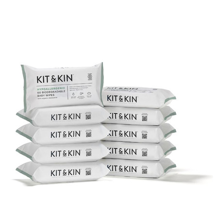 Kit & Kin, Chusteczki nawilżane dla dzieci, 60 szt.