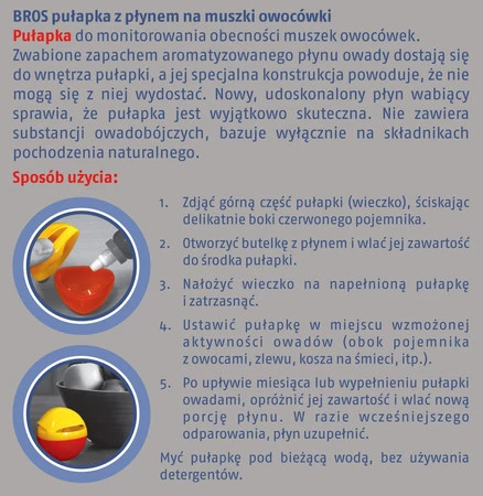 BROS pułapka z płynem na muszki owocówki