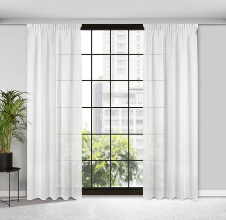 FIRANA GOTOWA MARGO NA TAŚMIE 140 X 270 CM BIAŁY