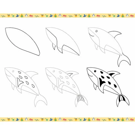 Janod Zestaw kreatywny Rysowanie krok po kroku Zwierzęta 20 rysunków 7+