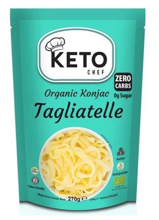 MAKARON (KONJAC) TYPU NOODLE TAGLIATELLE BEZGLUTENOWY BIO 270 g (200 g) - KETO CHEF (BETTER THAN FOODS)