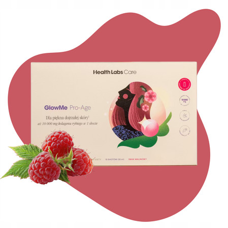 Health Labs Care GlowMe PRO-AGE kolagenowe shoty dla skóry dojrzałej 15 shotów smak malina