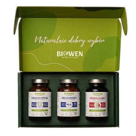Biowen Zestaw na ODPORNOŚĆ D3K2 (90 kaps.) +Maślan Sodu Forte Max (100 kaps.) +Jabłczan Magnezu (100 kaps.)