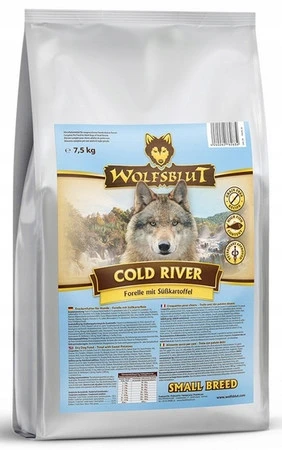 Wolfsblut Dog Cold River Small – pstrąg i bataty 7,5 kg – bezzbożowa karma dla małych ras