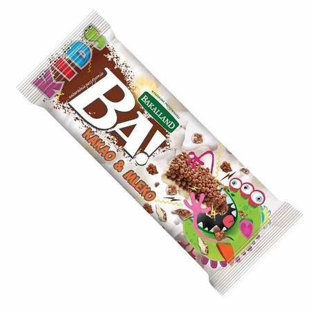 Zestaw: 10x Bakalland BA! Baton zbożowy KIDS! Kakao&mleko 25g baton dla dzieci
