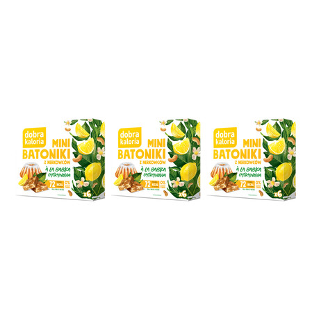 Zestaw: 3x Mini batoniki babka cytrynowa bez dodatku cukru 102 g