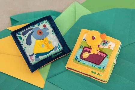 Lilliputiens Książeczka aktywizująca z mini-przytulanką Na farmie Kaczorek Gaspard 18 m+