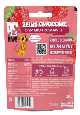 BeRAW! Kids Żelki Truskawka 35g żelki dla dzieci