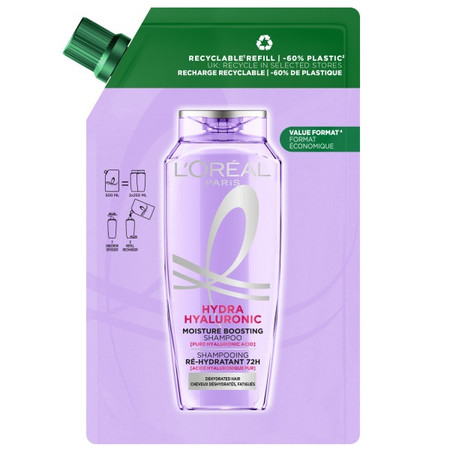 Elseve Hydra Hyaluronic szampon wypełniający nawilżeniem w opakowaniu uzupełniającym 500ml