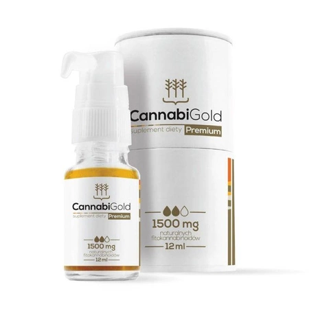 CannabiGold Premium 1500Mg  12Ml olejek + gratis 2 olejki SFD  data ważności 07.2023