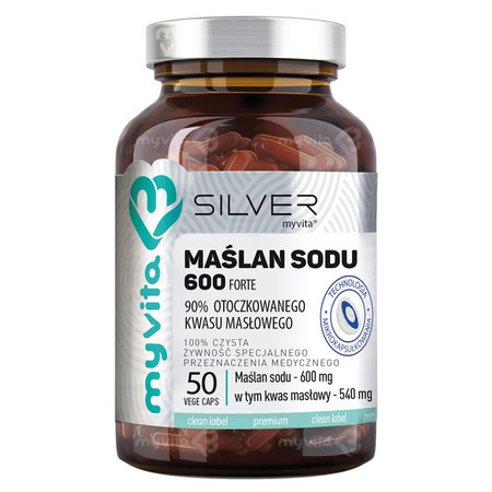 MyVita SILVER Maślan sodu forte 600mg, 50 kaps.
