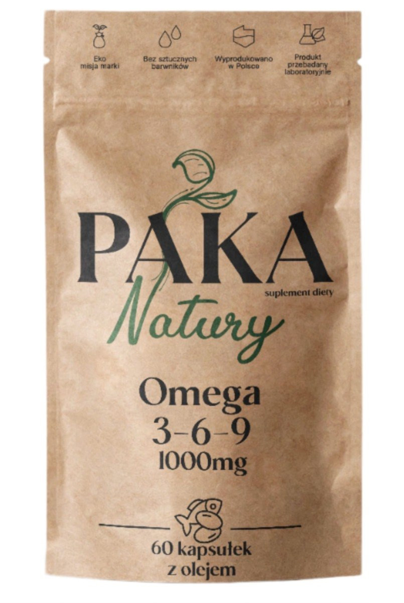 Paka Natury Omega 3-6-9 1000 mg kwasy tłuszczowe ALA EPA DHA 60 kaps. - Nabea.pl