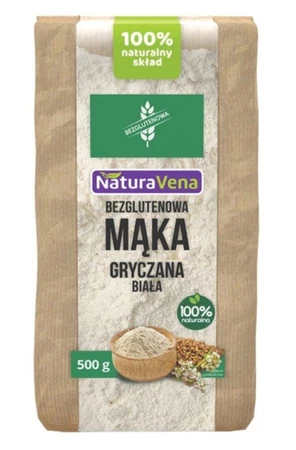 MĄKA GRYCZANA BIAŁA BEZGLUTENOWA 500 g - NATURAVENA