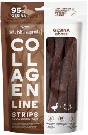 Wiejska Zagroda Przysmak dla psa Kolagenowe paski Gęś pies dorosły 100g