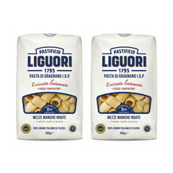 Zestaw 2x Makaron Liguori IGP Mezze Maniche Rigate 500g