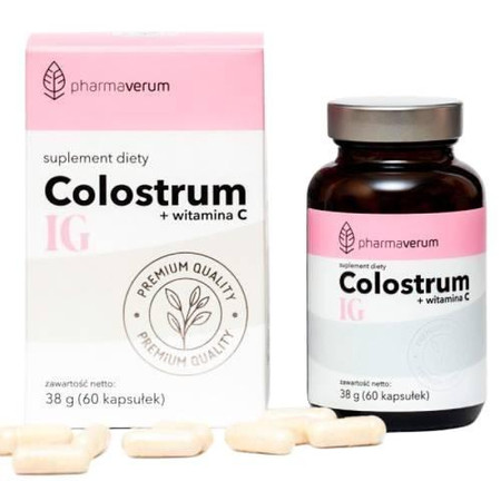 Pharnaverum Colostrum IG + witamin C wsparcie odporności 60 kaps.