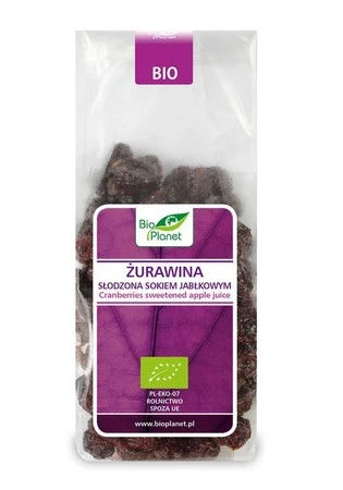 ŻURAWINA SŁODZONA SOKIEM JABŁKOWYM BIO 100 g - BIO PLANET