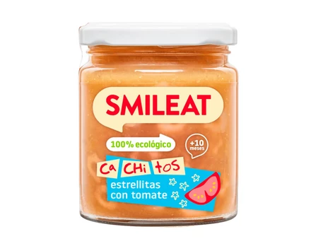 Smileat, BIO Słoiczek z ekologicznymi małymi kawałkami makaronu z pomidorami, 230g