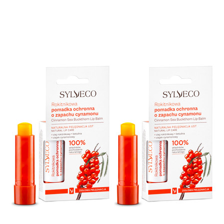 Zestaw: 2x Sylveco − Rokitnikowa pomadka ochronna o zapachu cynamonu − 4,4 g