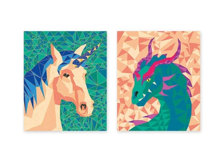 Janod Zestaw kreatywny Malowanie po numerach Fantastyczne stworzenia 2 obrazy Misterix 7+