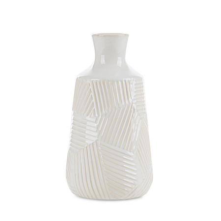 WAZON DEKORACYJNY ROMINA (01) O 13 X 23 CM KREMOWY