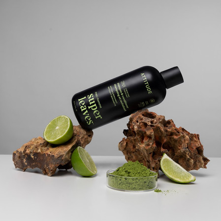 Attitude SUPER LEAVES MEN, Wzmacniający szampon i odżywka do włosów 2w1 dla mężczyzn - Bergamotka i matcha, 415 ml
