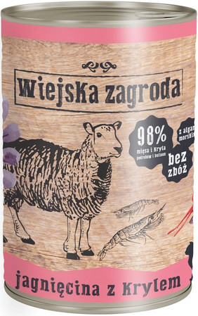 WIEJSKA ZAGRODA Jagnięcina z Krylem bez zbóż dla kotów 400g