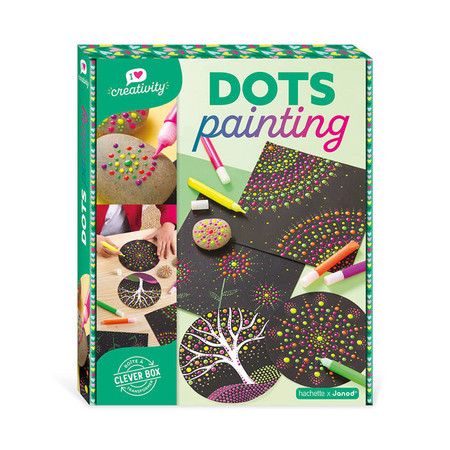 Janod Zestaw kreatywny Malowanie kropkami Dots painting I love creativity 8+