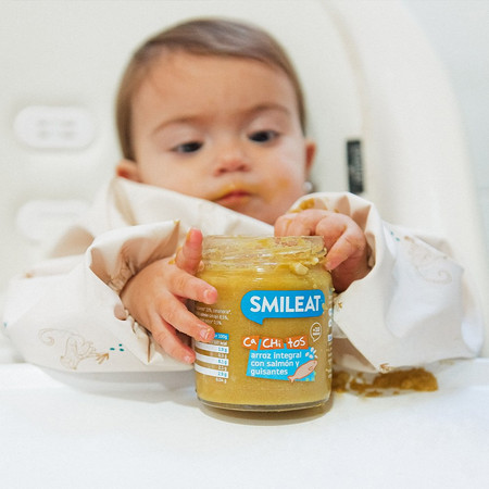 Smileat, BIO Słoiczek z groszkiem i łososiem, małe kawałki 10m+, 230g