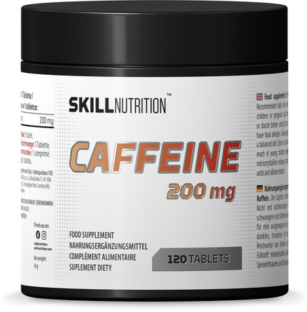 Skill Nutrition Caffeine 200 mg Kofeina na wsparcie koncentracji i energii 120 tabl.