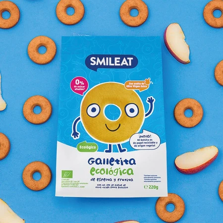 Smileat, BIO Herbatniki z orkiszu, jabłkowe 10m+, 220g