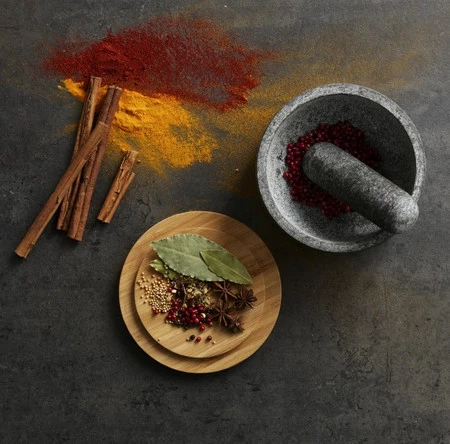 JJ-Moździerz z drewnianą pokrywą Dash, granit