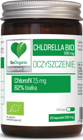 BeOrganic Chlorella BIO, 500mg x 50 kaps