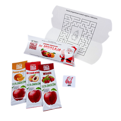 SMAKOŁYKI OD ŚWIĘTEGO MIKOŁAJA (3 OWOCOWE PRZEKĄSKI + TATUAŻ) 48 g - PORCJA DOBRA (PRODUKT SEZONOWY)