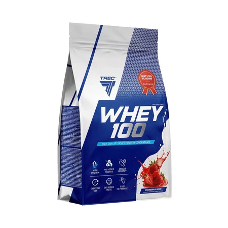Trec WHEY 100 białko koncentrat WPC 900g smak Truskawka