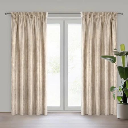 ZASŁONA GOTOWA ESTEL NA TAŚMIE 140 X 270 CM JASNOBEŻOWY